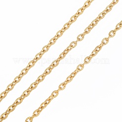 3.28 Feet Ion Plating(IP) 304 Stainless Steel Textured Cable Chains&nbsp;X-CHS-H012-01G