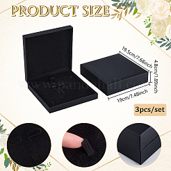 3Pcs Square Shaped Kraft Paper Jewelry Set Gift Boxes&nbsp;CON-TW0001-09