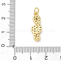 Brass Micro Pave Clear Cubic Zirconia Pendants&nbsp;KK-D289-54C-G