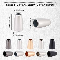 50Pcs 5 Colors Alloy Cord Ends&nbsp;FIND-GF0003-60