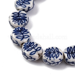 Handmade Blue and White Porcelain Beads Strands&nbsp;PORC-I027-15A