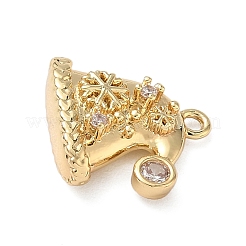 Brass Micro Pave Cubic Zirconia Charms&nbsp;LS-KK-H521-02B-G