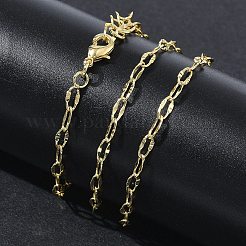 3MM Brass Textured Dapped Chain Necklaces for Women&nbsp;KK-CBA4FD4-01G