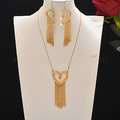Elegant Zinc Alloy Hollow Heart Tassel Jewelry Set for Women&nbsp;LS-HX7925