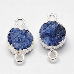 Electroplated Natural & Dyed Druzy Agate Links connectors&nbsp;G-N0168-014A-02
