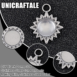 DIY Blank Dome 304 Stainless Steel Sun Pendants Making Kits&nbsp;DIY-UN0006-59