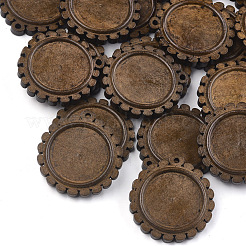Wooden Pendant Cabochon Settings&nbsp;WOOD-S044-08B