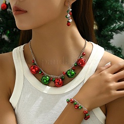Christmas Bell Alloy Pendant Necklaces & Dangle Earrings & Charm Bracelets Sets&nbsp;WGF39B9-04