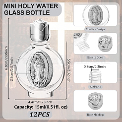 12Pcs Glass Empty Holy Water Bottles for Religious&nbsp;AJEW-GA0008-90A-AS