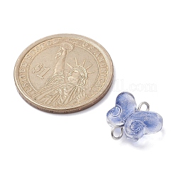 Transparent Baking Paint Glass Connector Charms&nbsp;PALLOY-JF02341-01