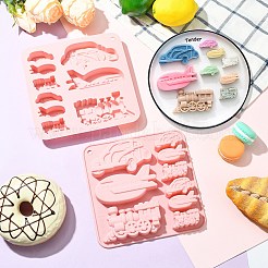 2PCS Transportation Theme Pink Silicone Molds for DIY Craft Cake Cookies Making&nbsp;ST-CJ0007-54
