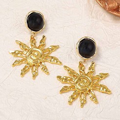 Alloy Resin Stud Dangle Earrings for Women&nbsp;WG6B4A6-01