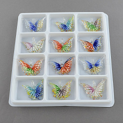 Handmade Lampwork Glass Butterfly Pendants&nbsp;LAMP-R106-M1-B
