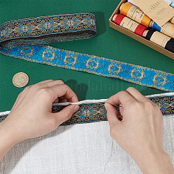 Ethnic Style Flower Pattern Polyester Ribbon&nbsp;OCOR-WH0078-392