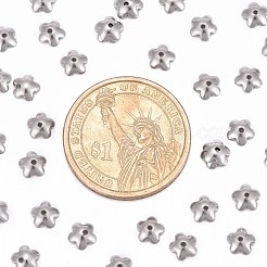 Tarnish Resistant 5-Petal Flower Smooth Surface 304 Stainless Steel Bead Caps&nbsp;STAS-R065-57