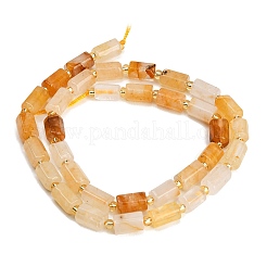Natural Yellow Hematoid Quartz/Golden Healer Quartz Beads Strands&nbsp;GG-CBA5B6F-E03-01