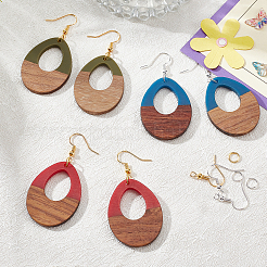 DIY Two Tone Teardrop Pendant Earrings Making Kit&nbsp;DIY-OC0008-16