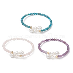 Natural Gemstone Beaded Cuff Bangles&nbsp;BJEW-JB13326