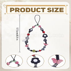 1Pc Flower & Butterfly Plastic Cell Phone Strap Charm Hanging Keychain for Women&nbsp;AJEW-LP0004-59