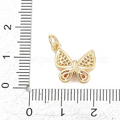 Brass Micro Pave Orange Cubic Zirconia Pendants&nbsp;KK-F938-23D-G