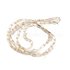 Electroplate Transparent Glass Beads Strands Pearl Luster Plated&nbsp;EGLA-H106-01A-PL02