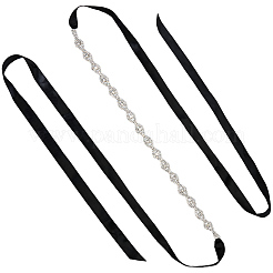 Metal Full Crystal Rhinestone Horse Eye Bridal Waist Belts for Wedding Dress&nbsp;AJEW-WH20080-65F-S