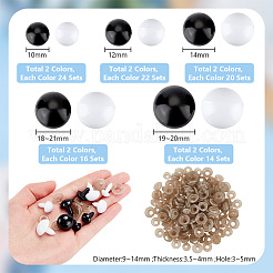192 Sets 10 Styles Plastic Safety Eyes&nbsp;DIY-PH0017-93