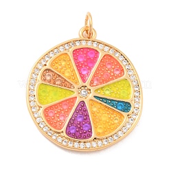 Eco-Friendly Brass Micro Pave Cubic Zirconia with Enamel Pendants&nbsp;KK-K268-33G