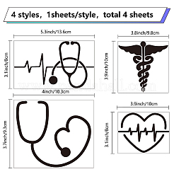 4Pcs 4 Styles Valentine's Day PET Waterproof Self-adhesive Car Stickers&nbsp;DIY-WH0308-225A-002