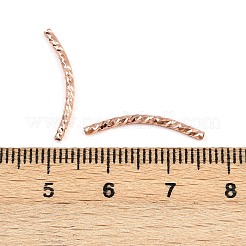 Brass Textured Curved Tube Beads&nbsp;KK-I352-08RG