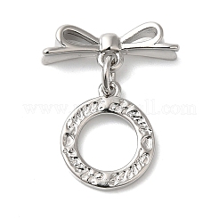 Brass Micro Pave Clear Cubic Zirconia Toggle Clasps&nbsp;KK-N254-70P