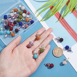 4 Sets Angle Shape Polymer Clay Rhinestone Pendants&nbsp;FIND-PH0009-14A