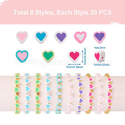 160Pcs 8 Styles Handmade Polymer Clay Beads&nbsp;CLAY-CD0001-11