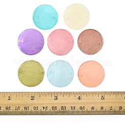 24Pcs 8 Colors Spray Painted Natural Capiz Shell Disc Links Connector Charms&nbsp;SSHEL-FS0001-06