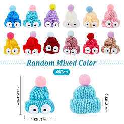 40Pcs Christmas Theme Handmade Wool Woven Hat Decoration&nbsp;WOVE-SC0001-05