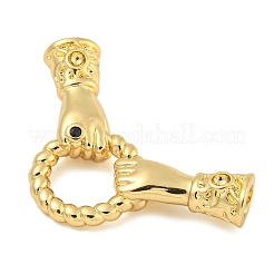Brass Micro Pave Cubic Zirconia Fold Over Clasps&nbsp;LS-KK-P277-42G