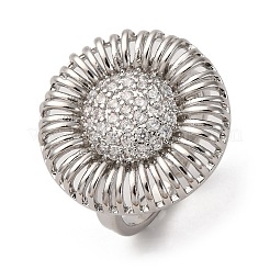 Brass Micro Pave Cubic Zirconia Cuff Rings&nbsp;RJEW-D323-03P