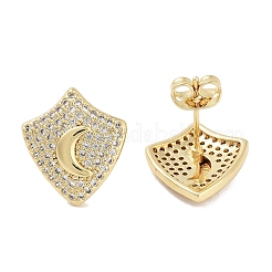 Brass Micro Pave Cubic Zirconia Stud Earrings for Women&nbsp;EJEW-E310-12G-04