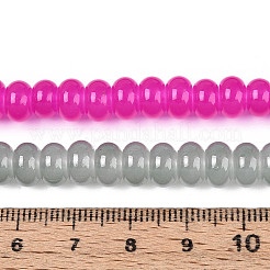 Baking Paint Imitation Jade Glass Beads Strands&nbsp;GLAA-T025-8mm-16