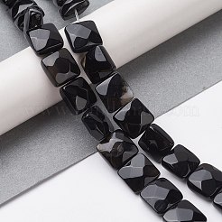 Dyed & Heated Natural Black Agate Beads Strands&nbsp;G-K359-B13-01
