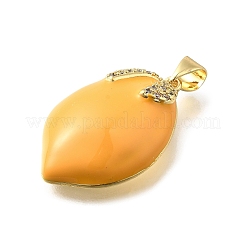 Brass Micro Pave Cubic Zirconia with Enamel Pendants&nbsp;KK-Q066-20G