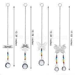 4Pcs 4 Style Glass Chandelier Suncatchers Prisms Chakra Hanging Pendant&nbsp;AJEW-SZ0002-27