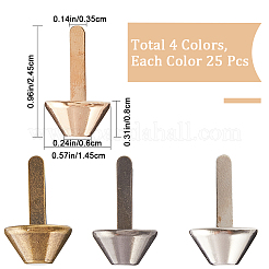 100Pcs 4 Colors Iron Brads&nbsp;IFIN-GF0001-34A