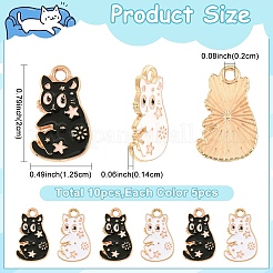 10Pcs 2 Colors Alloy Enamel Pendants&nbsp;ENAM-YW0008-51