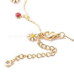 Brass Enamel Charm Anklets&nbsp;AJEW-AN00396