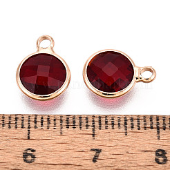 Golden Tone Brass Glass Charms&nbsp;GLAA-ZX008-24H-G