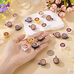 24Pcs 6 Colors Resin Coffee Cup Model Ornaments&nbsp;AJEW-TA0002-82