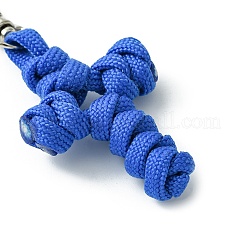 Handmade Woven Polyester & Spandex Cross Pendant Decorations&nbsp;HJEW-JM02690