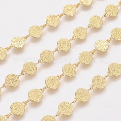 Textured Brass Handmade Link Chains&nbsp;X-CHC-G006-08G