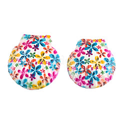 Printed Natural Freshwater Shell Big Pendants&nbsp;SHEL-N032-235-05